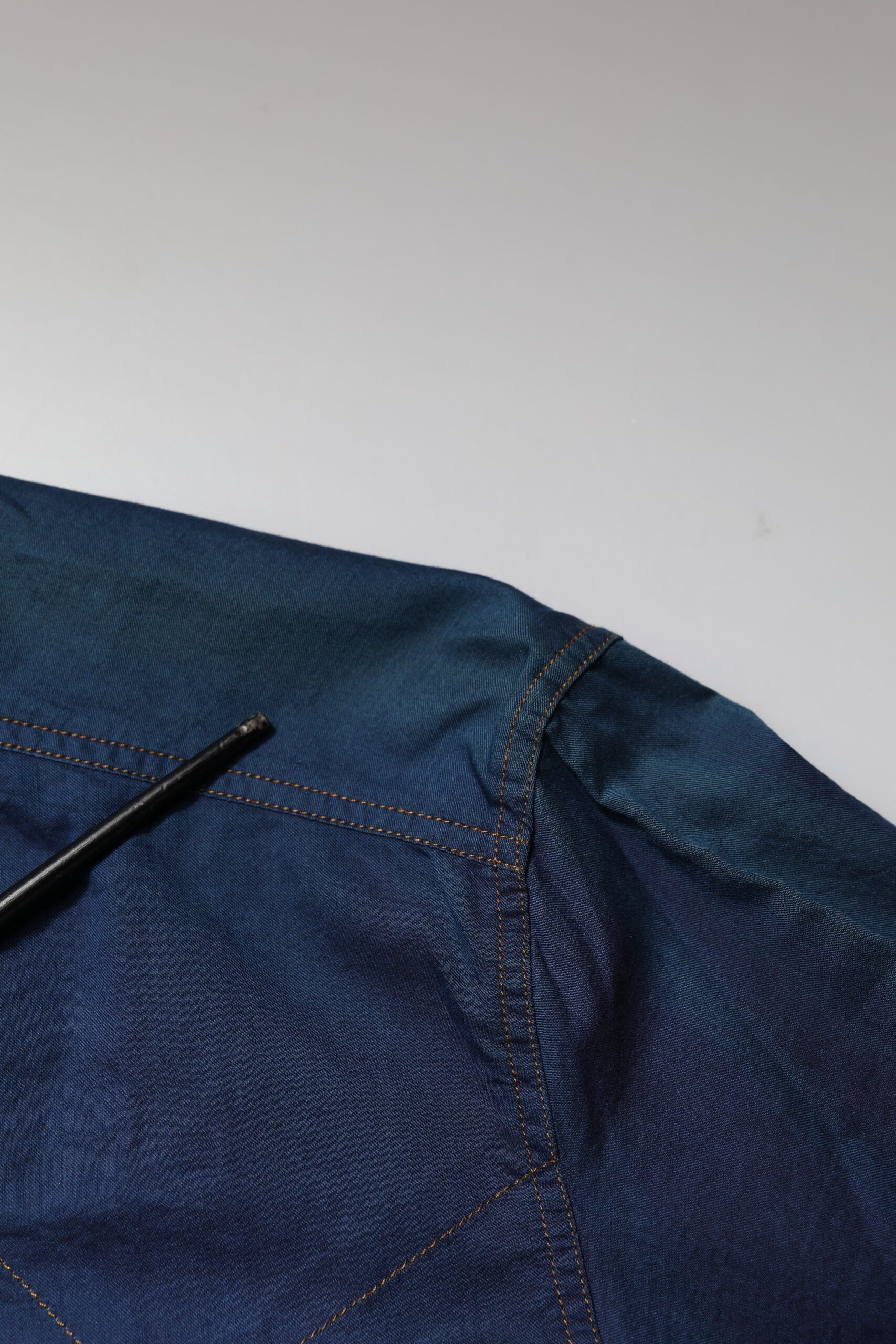 Dolce & Gabbana Blue Cotton GOLD Long Sleeve Casual Shirt